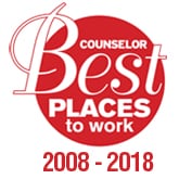 Awards Logo - Counselor Best Places to Work 2008 - 2018